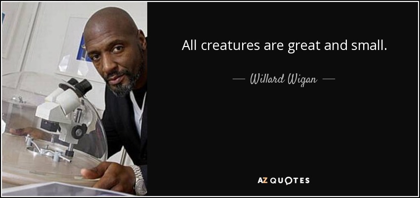All creatures are great and small. - Willard Wigan