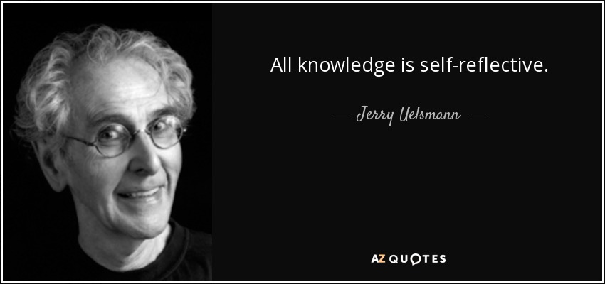 All knowledge is self-reflective. - Jerry Uelsmann