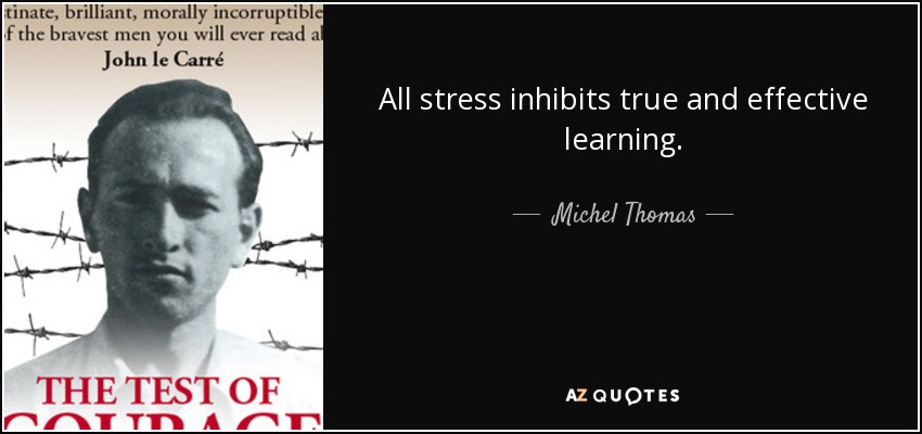 All stress inhibits true and effective learning. - Michel Thomas