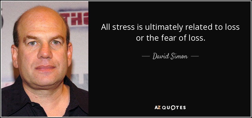 All stress is ultimately related to loss or the fear of loss. - David Simon