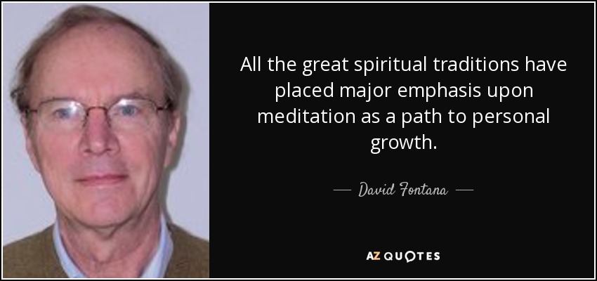 All the great spiritual traditions have placed major emphasis upon meditation as a path to personal growth. - David Fontana