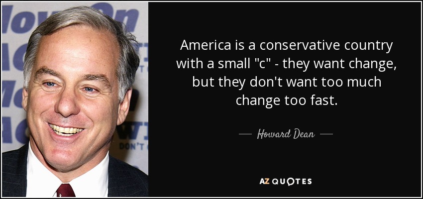 America is a conservative country with a small 