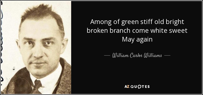 Among of green stiff old bright broken branch come white sweet May again - William Carlos Williams