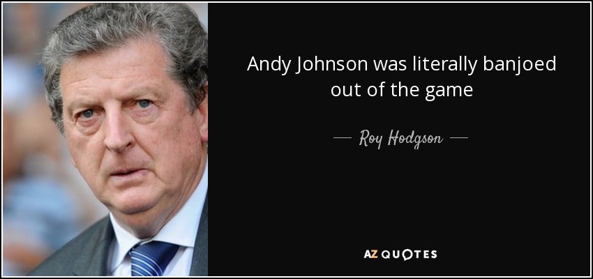 Andy Johnson was literally banjoed out of the game - Roy Hodgson