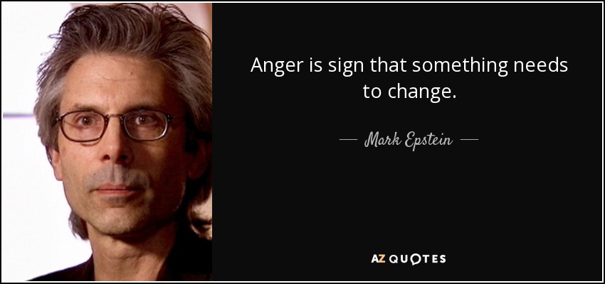 Anger is sign that something needs to change. - Mark Epstein
