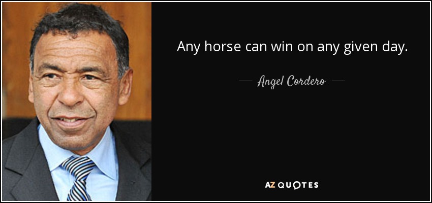 Any horse can win on any given day. - Angel Cordero, Jr.