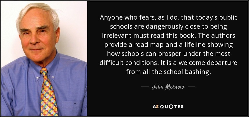 Anyone who fears, as I do, that today's public schools are dangerously close to being irrelevant must read this book. The authors provide a road map-and a lifeline-showing how schools can prosper under the most difficult conditions. It is a welcome departure from all the school bashing. - John Merrow