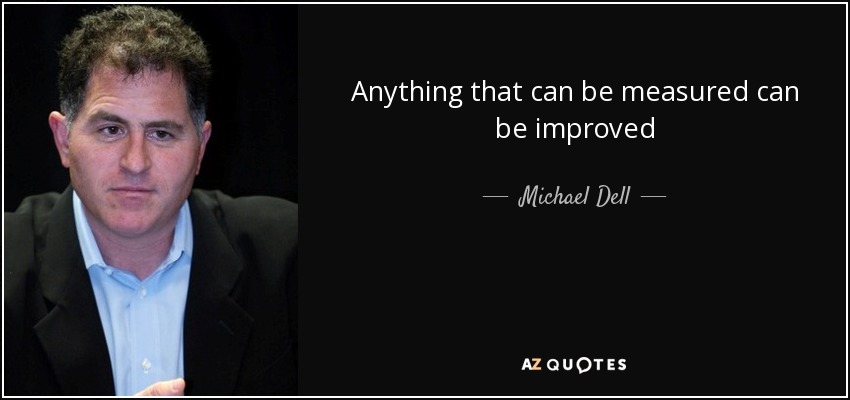 Anything that can be measured can be improved - Michael Dell