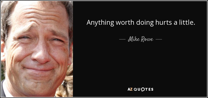 Anything worth doing hurts a little. - Mike Rowe