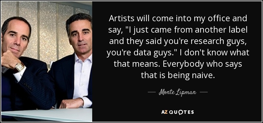 Artists will come into my office and say, 