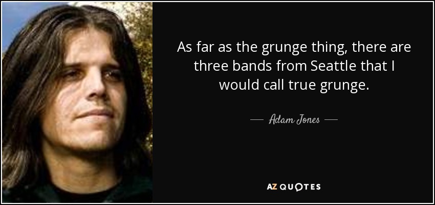 As far as the grunge thing, there are three bands from Seattle that I would call true grunge. - Adam Jones