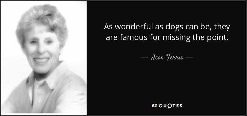 As wonderful as dogs can be, they are famous for missing the point. - Jean Ferris
