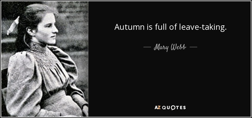 Autumn is full of leave-taking. - Mary Webb