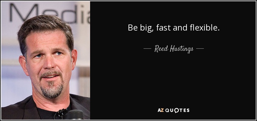 Be big, fast and flexible. - Reed Hastings