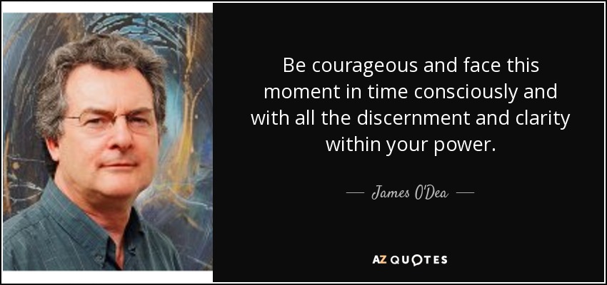 Be courageous and face this moment in time consciously and with all the discernment and clarity within your power. - James O'Dea