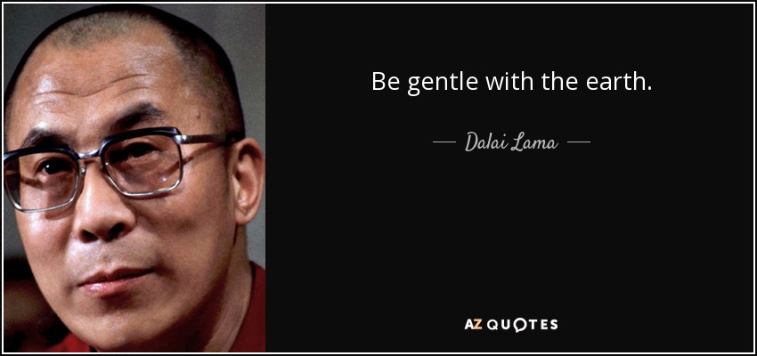 Be gentle with the earth. - Dalai Lama