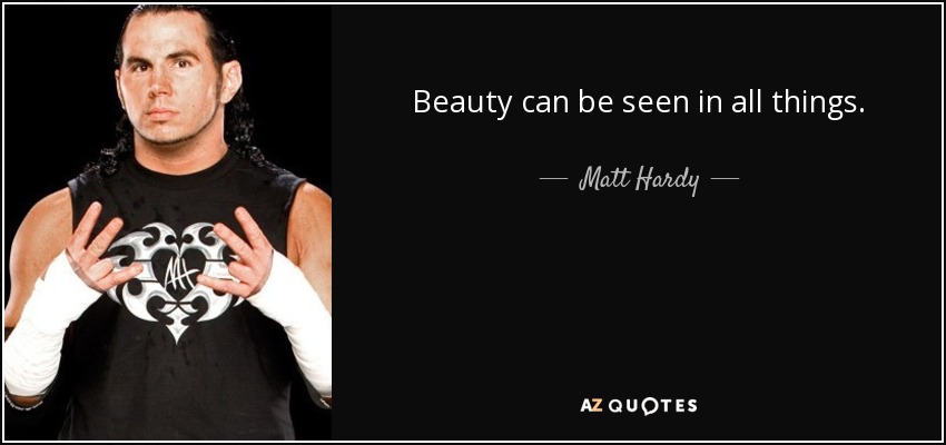 Beauty can be seen in all things. - Matt Hardy