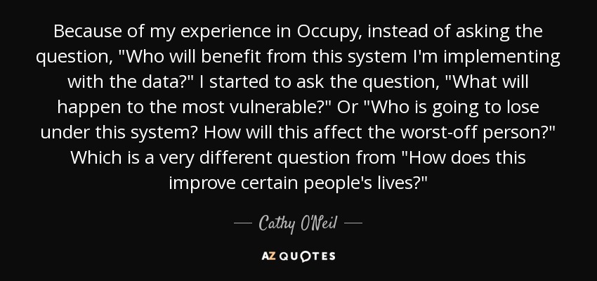 Because of my experience in Occupy, instead of asking the question, 