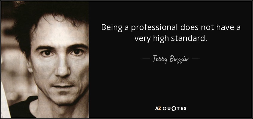 Being a professional does not have a very high standard. - Terry Bozzio