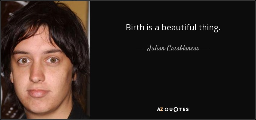 Birth is a beautiful thing. - Julian Casablancas
