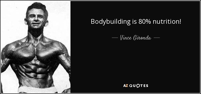 Bodybuilding is 80% nutrition! - Vince Gironda