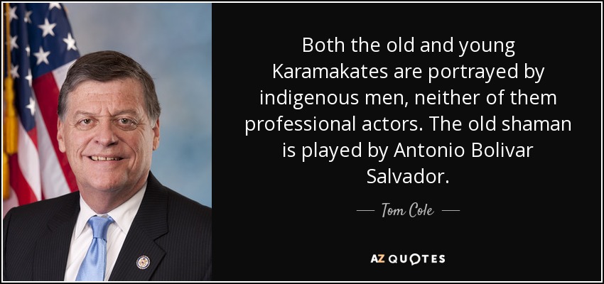 Both the old and young Karamakates are portrayed by indigenous men, neither of them professional actors. The old shaman is played by Antonio Bolivar Salvador. - Tom Cole