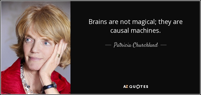 Brains are not magical; they are causal machines. - Patricia Churchland