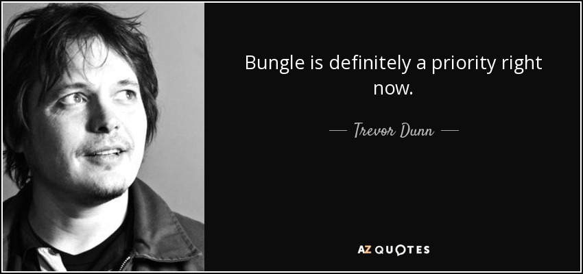 Bungle is definitely a priority right now. - Trevor Dunn