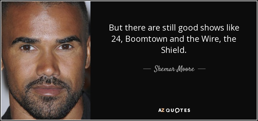 But there are still good shows like 24, Boomtown and the Wire, the Shield. - Shemar Moore