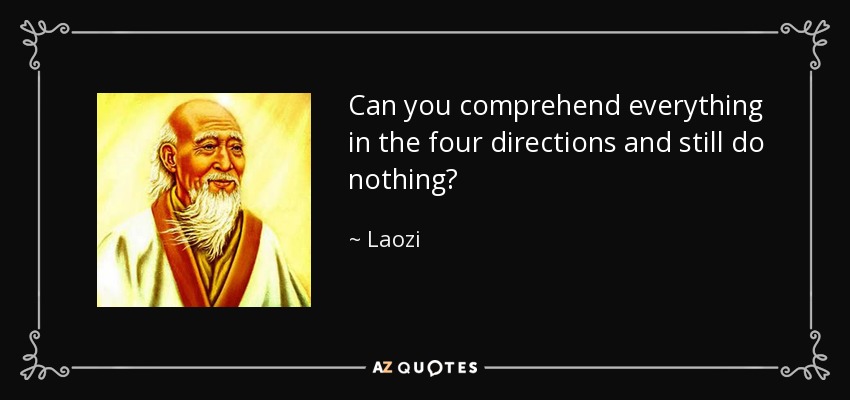 Can you comprehend everything in the four directions and still do nothing? - Laozi