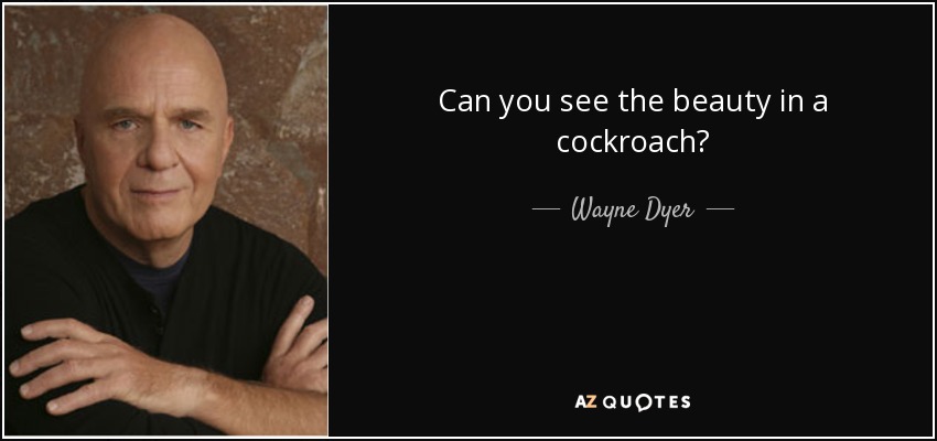Can you see the beauty in a cockroach? - Wayne Dyer