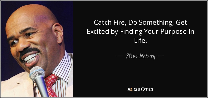 Catch Fire, Do Something, Get Excited by Finding Your Purpose In Life. - Steve Harvey
