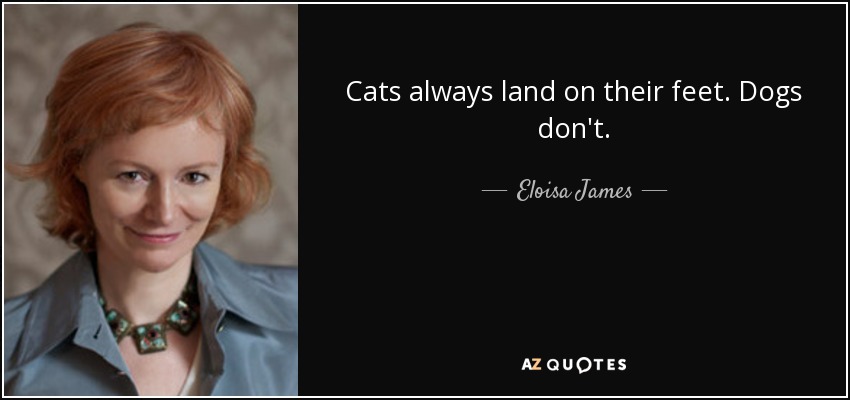 Cats always land on their feet. Dogs don't. - Eloisa James