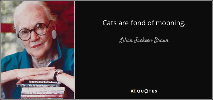 Cats are fond of mooning. - Lilian Jackson Braun