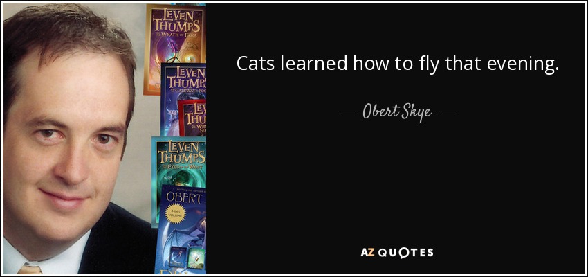 Cats learned how to fly that evening. - Obert Skye