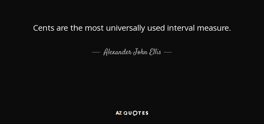 Cents are the most universally used interval measure. - Alexander John Ellis