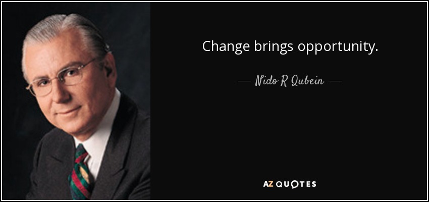 Change brings opportunity. - Nido R Qubein