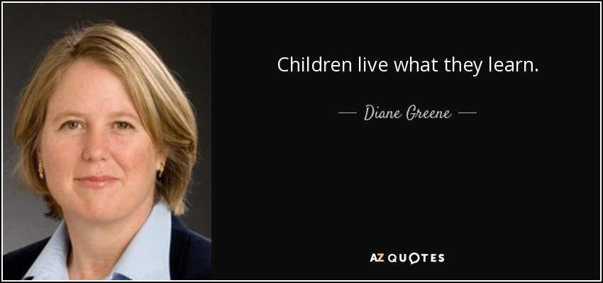 Children live what they learn. - Diane Greene