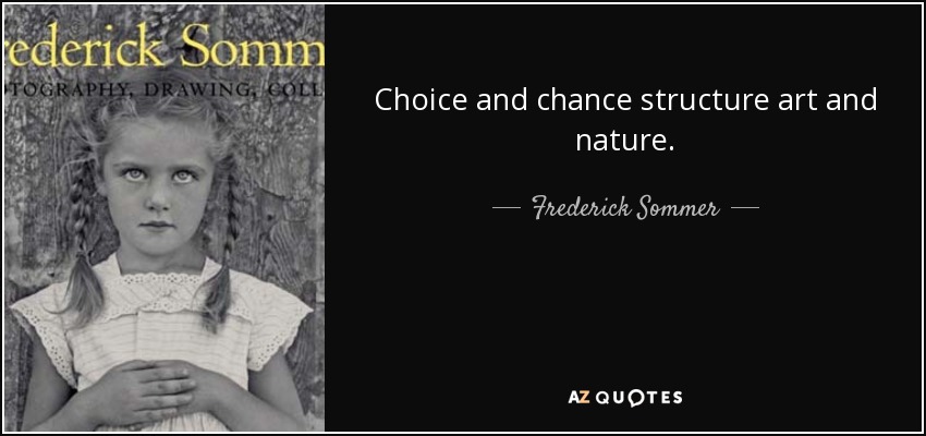 Choice and chance structure art and nature. - Frederick Sommer