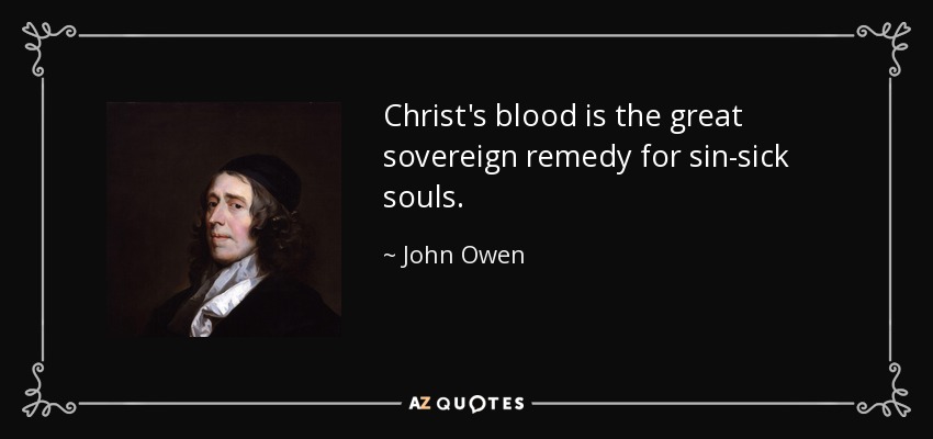 Christ's blood is the great sovereign remedy for sin-sick souls. - John Owen