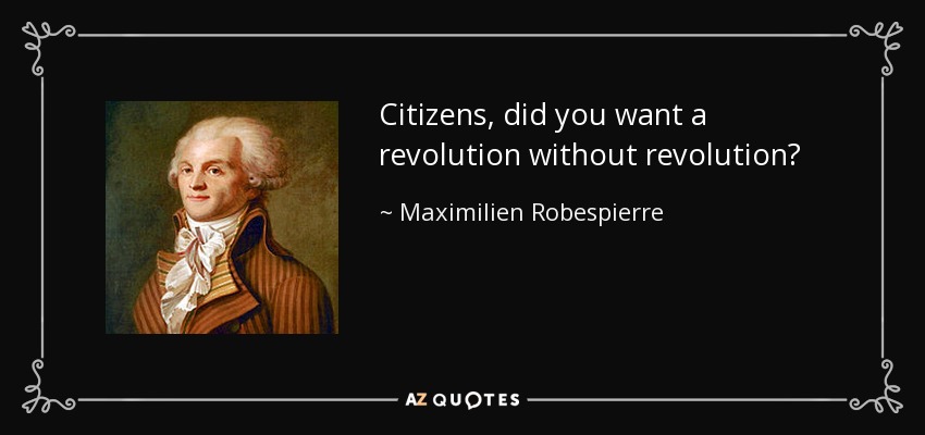 Citizens, did you want a revolution without revolution? - Maximilien Robespierre