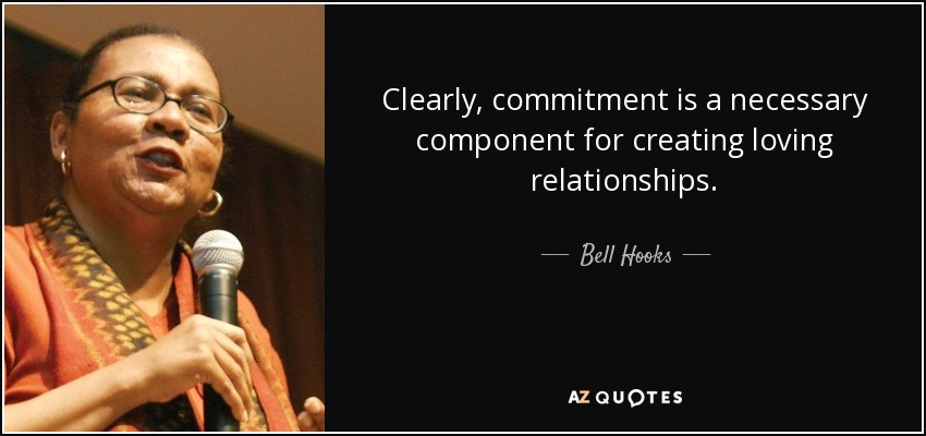 Clearly, commitment is a necessary component for creating loving relationships. - Bell Hooks