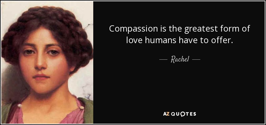Compassion is the greatest form of love humans have to offer. - Rachel