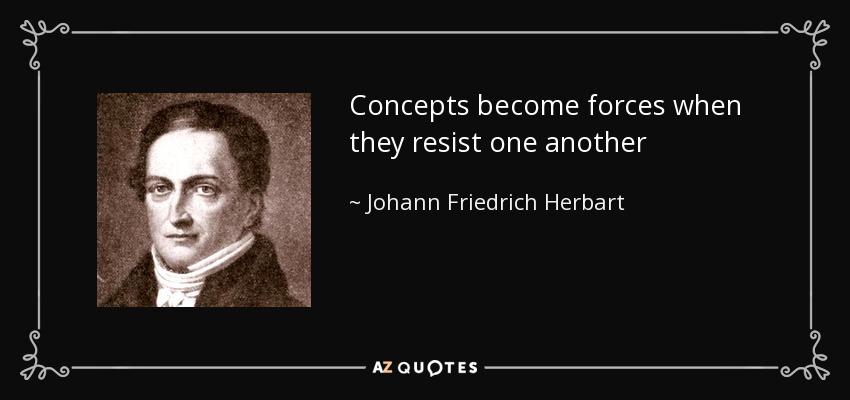 Concepts become forces when they resist one another - Johann Friedrich Herbart