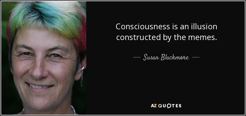 Consciousness is an illusion constructed by the memes. - Susan Blackmore