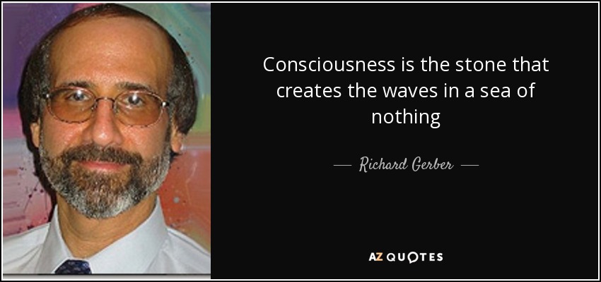 Consciousness is the stone that creates the waves in a sea of nothing - Richard Gerber