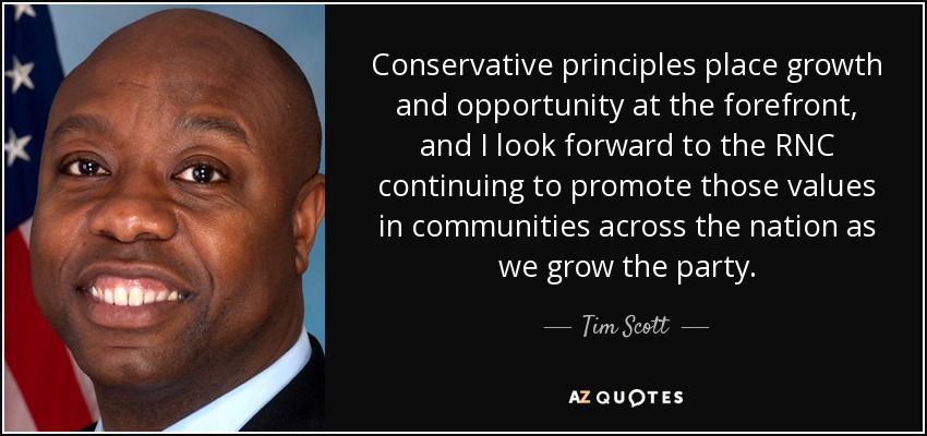 Conservative principles place growth and opportunity at the forefront, and I look forward to the RNC continuing to promote those values in communities across the nation as we grow the party. - Tim Scott