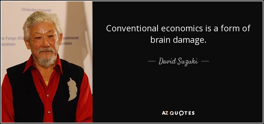 Conventional economics is a form of brain damage. - David Suzuki