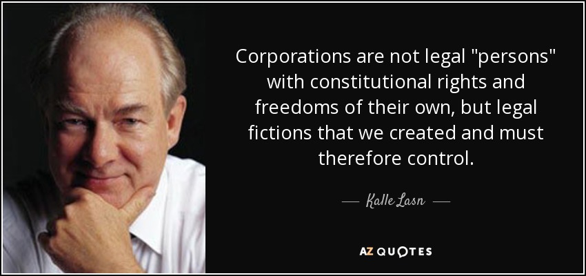 Corporations are not legal 