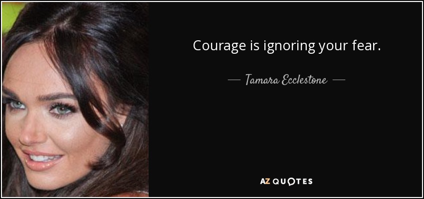 Courage is ignoring your fear. - Tamara Ecclestone
